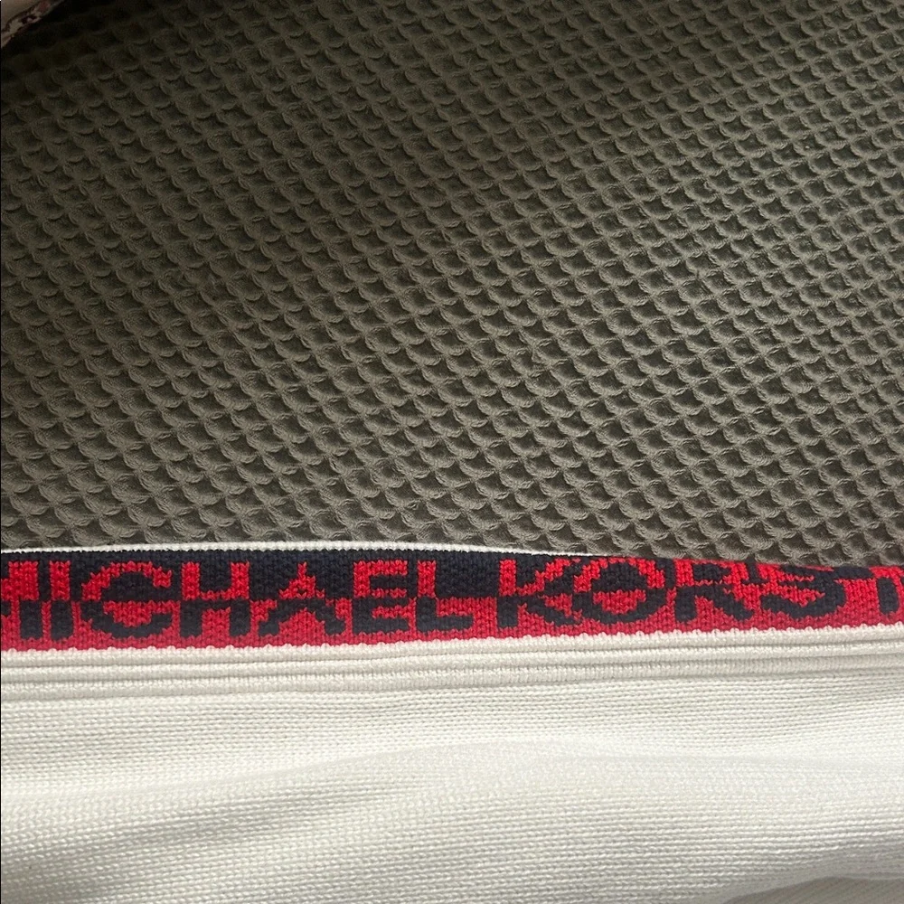 Michael Kors White Sweater with Black and Red Accents - Picture 3 of 4